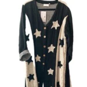 Paper Lace Lined Star Duster Black & Cream